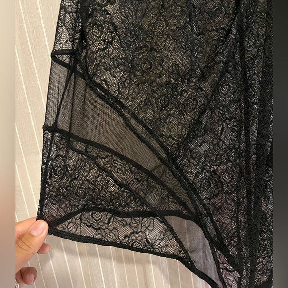 Black Lace & Mesh Strappy Bodysuit - Picture 5 of 6